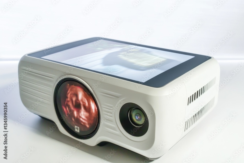 Poster compact projector with screen, perfect for presentations or small gatherings