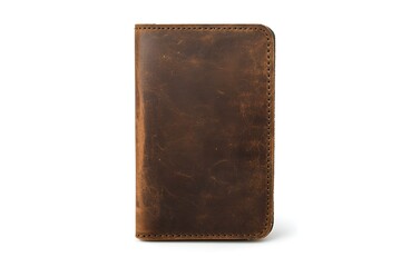 Durable Leather Passport Sleeve for Travel Essentials isolated on white background