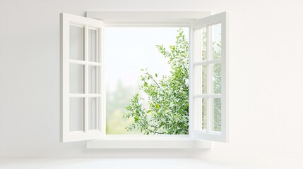 Open window with a breeze blowing in, symbolizing fresh air and new opportunities
