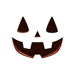 halloween carved pumpkin face cartoon vector illustration