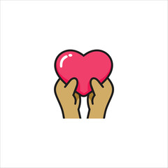 Hand hold heart illustration