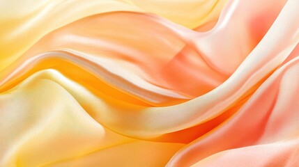 Obraz premium Cheerful Folds Of Pink And Yellow Silky Fabric.
