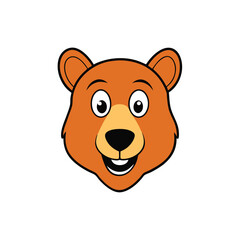 Bear Head Vector Illustration – Wild Animal Icon, Modern Silhouette, Wildlife Design