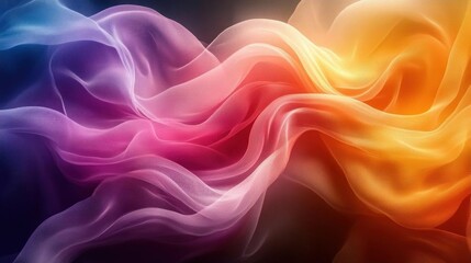 Fototapeta premium Colorful flowing fabric textile rainbow design