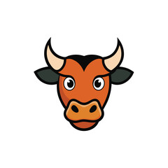 Bull Head Vector Illustration – Strong Animal Icon, Silhouette, Line Art, Clipart