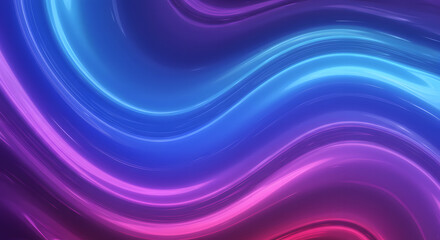 Abstract fluid waves with vibrant neon blue and pink light streaks, futuristic digital background