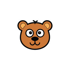 Cartoon Bear Face Vector – Cute Animal Icon, Clipart, and Illustration