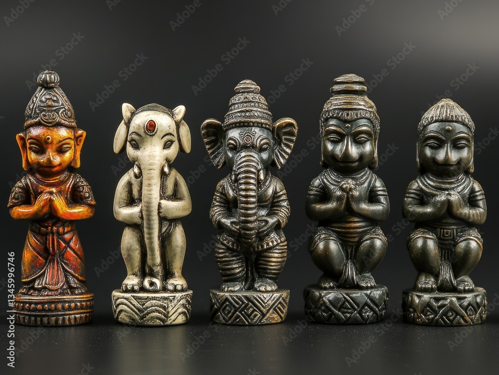 Aufkleber A collection of statues in various shapes and sizes