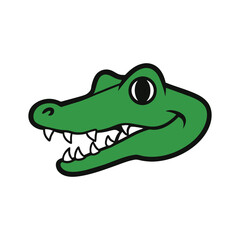 Crocodile Head Vector Illustration &ndash; Detailed Animal Icon & Clipart