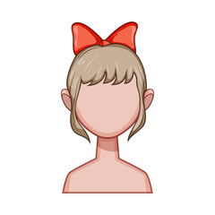bun hairstyles for kid girl cartoon vector illustration