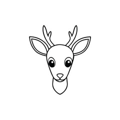 Deer Head Vector Illustration – Detailed Wildlife Icon, Nature Artwork