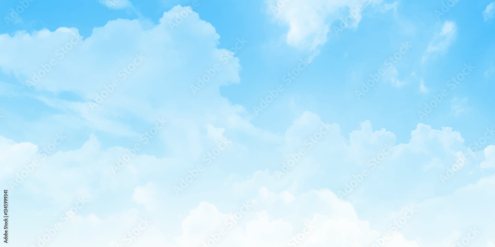 Poster cloudy sky in summer with bright turquoise morning. the sky is clear in the morning. the clouds floa