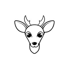 Deer Head Vector Illustration – Detailed Wildlife Icon, Nature Artwork