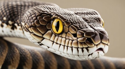 Obraz premium A close up of a snake's head with yellow eyes