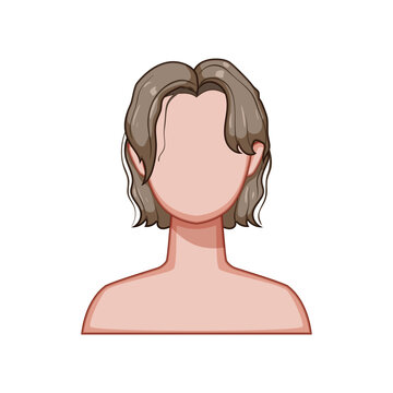 ponytail hairstyles for men cartoon vector illustration