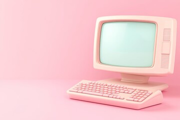 Pastel Pink Retro Computer (1)