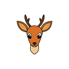 Deer Head Vector Illustration – Detailed Wildlife Icon, Nature Artwork