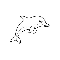 Jumping Dolphin Vector Illustration – Marine Life Clipart on White Background