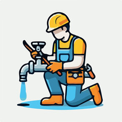 plumber with wrench