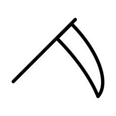 Farm scythe icon. Simple illustration of farm scythe vector icon for web design isolated on white background