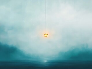 Starry Hope: Misty Lake for Glowing Light.