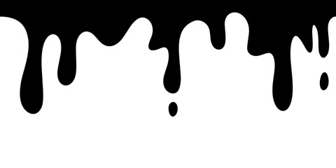 Doodle sketch style of Hand drawn Dripping liquid ,Black dripping paint, melting chocolate or drip of oil. vector illustration.