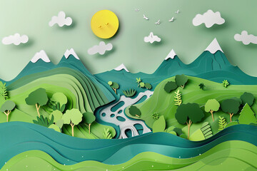 Obraz premium Greeting card with holiday composition for world environment day, abstract vivid composition consists of fictional unreal fantastic vision on background