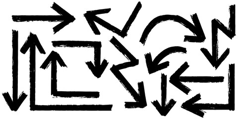 Set of Hand drawn vector arrows doodle on white background. design element vector illustration.