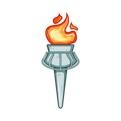 light torch fire cartoon vector illustration