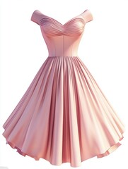 Pink dress displayed on a mannequin, great for fashion or design concept illustrations