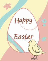 Celebrate easter with this adorable chick illustration and pastel color palette art. Perfect for Spring Invitations, Holiday Branding, and Creative Event Projects
