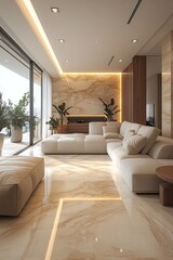 luxurious design of a spacious living room