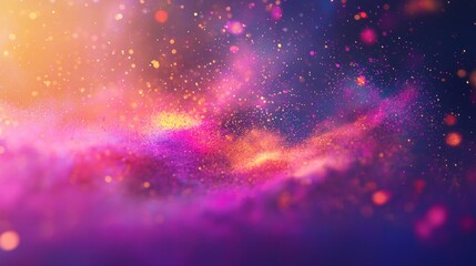 Fototapeta premium Abstract Cosmic Nebula: Vibrant Hues and Sparkling Stardust