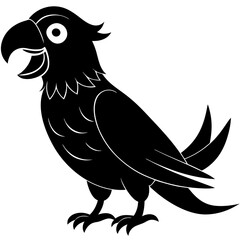  A parrot making a silly expression silhouette vector illustration
