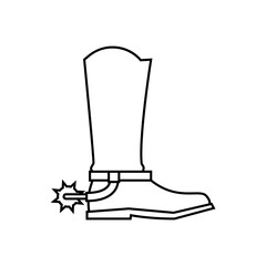 Cowboy boot vector icon. Cowboy illustration sign. Boot symbol or logo.