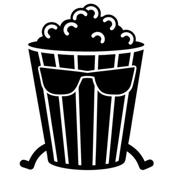 cool popcorn bucket wearing sunglasses clip art preview