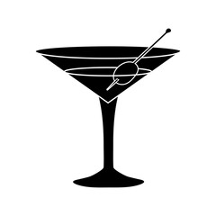 Martini icon vector. Espresso martini illustration sign. Martini glasses symbol or logo.