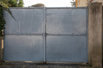 gate sliding grey steel classic raw vintage portal style gray metal entrance house access...