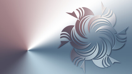 Ilustracja kolorów pastelowych z użyciem gradientu oraz zarysem po prawej stronie jako zarys kwiatu.  © tomo81