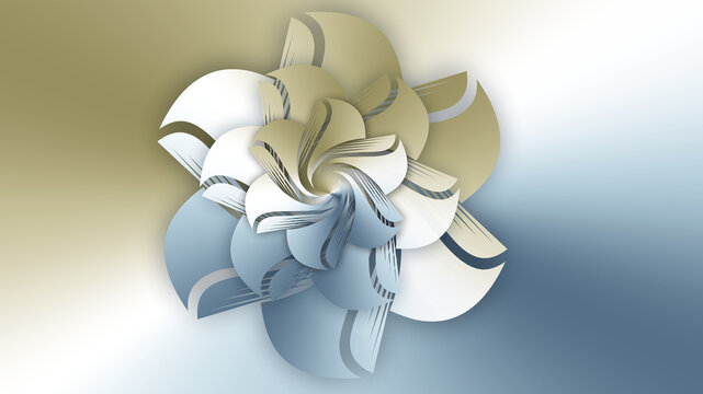 Ilustracja pięknego pąka kwiatu na beżowo niebieskim tle