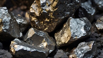 Shiny Raw Pyrite Rocks