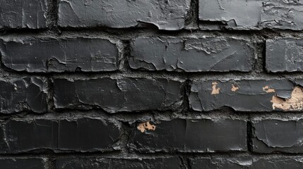 Dark Black Brick Wall Texture Background Image