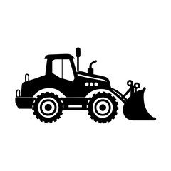 bulldozer icon, bulldozer silhouette vector illustration-simple silhouette illustration of bulldozer, perfect for bulldozer logos and icons