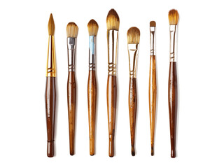 Fototapeta premium Vector graphic set of various paintbrushes in different shapes and sizes, perfect for art, painting, and creative design projects. Ideal for digital and traditional artwork concepts.