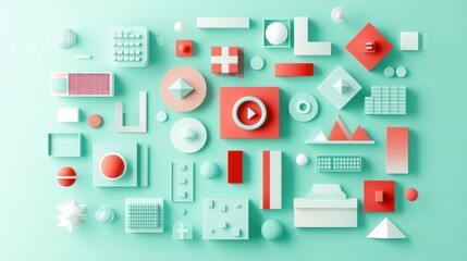 Abstract shapes pastel background design