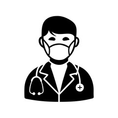 Fototapeta premium doctor icon, doctor silhouette vector illustration-simple silhouette illustration of doctor, perfect for doctor logos and icons