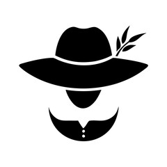 farmer hat icon, farmer hat silhouette vector illustration-simple silhouette illustration of farmer hat, perfect for farmer hat logos and icons