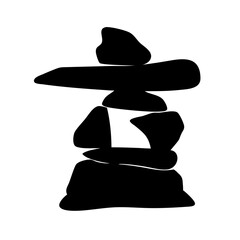 inukshuk icon, inukshuk silhouette vector illustration-simple silhouette illustration of inukshuk, perfect for inukshuk logos and icons