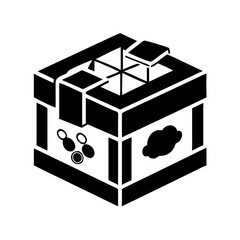 loot box icon, loot box silhouette vector illustration-simple silhouette illustration of loot box, perfect for loot box logos and icons