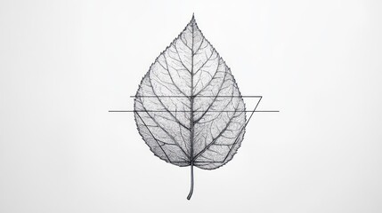 Skeletal Leaf Geometry, White Background